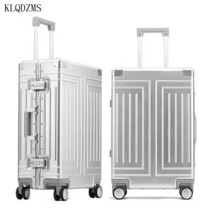 KLQDZMS 20“24''26''29 inch 100% Aluminum Alloy Fashion Business Travel Luggage Detachable Lining High-end Business Suitcase