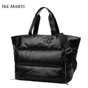 Large Capacity Shoulder Bag for Women Waterproof Nylon Bags Space Padded Cotton Feather Down Big Tote Female Handbag