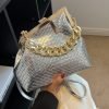 Solid Color Trend Weaving Crossbody Bags For Women Latest Small Clutch Female Party Handbags And Purses Lady Shoulder Bag Simple
